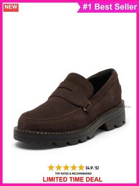 Suede Slip-On Loafers Round Toe Pull-On Comfort Business Casual Shoes